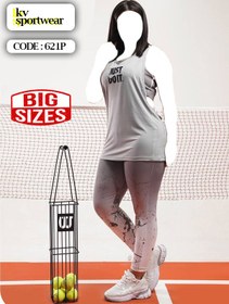 تصویر ست نیم تنه لگ و کاور سایز بزرگ ورزشی زنانه NIKE کد 0013 NIKE womens big size leg and cover torso set code 0013