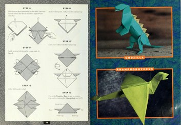 تصویر کتاب آموزش ساخت دایناسور های کاغذی با اوریگامی آموزش گام به گام اوریگامی " ساخت دایناسور "