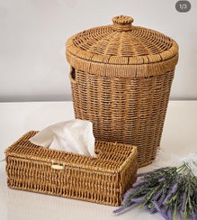 تصویر ست سطل و جادستمال حصیری 