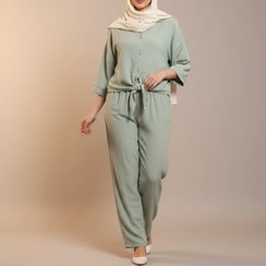 تصویر شومیز و شلوار زنانه گره ای نگار کراش پفکی 