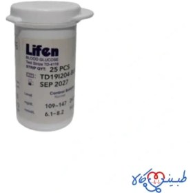 تصویر نوار تست قند خون لیفن lifen مدل TD-4116 بسته 25 عددی Lifen 25 tests blood sugar test strip