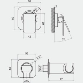 تصویر ملزومات شیر توالت توکار کلار مدل سوپر فلت لاکچری 