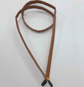 تصویر بند عینک چرم قهوه ای 