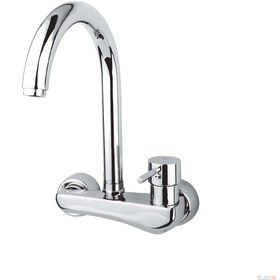 تصویر شیر ظرفشویی دیواری راسان مدل پانیا (علم عصایی) ا RASSAN Pania Sink Mixer RASSAN Pania Sink Mixer