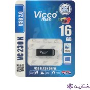تصویر فلش ویکومن مشکی 16 گیگ Vicco Man VC 230 BLACK USB2.0 