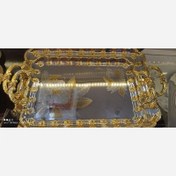 تصویر سینی پذیرایی یونیک ۲ عددی استیل طلایی 