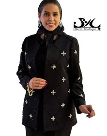 تصویر مانتو کت مجلسی سنگدوزی 