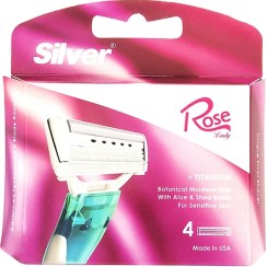 تصویر تیغ یدک سیلور مدل Rose بسته 4 عددی Silver Rose Razor Blades Pack Of 4