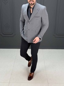 تصویر کت 112 Double breast طوسی 