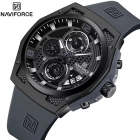 تصویر ساعت مچی عقربه‌ای مردانه نیوی فورس مدل NF8051T B/B/GY Men's wristwatch Navy Force model NF8051T B/B/GY