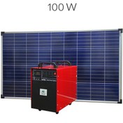 تصویر برق خورشیدی 100 وات با خروجی 220 ولت ا Solar Panel Package 100W With 65Ah Battery 400W Inverter Solar Panel Package 100W With 65Ah Battery 400W Inverter