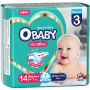 تصویر پوشک کامل کامفلکس( کشی + 3D ) OBABY سایز متوسط 14 عددی 