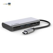 تصویر هاب USB-C بلکین 4 پورت مدل AVC006btSGY Belkin USB C Hub, 4-in-1 MultiPort Adapter