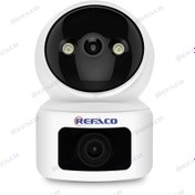 تصویر دوربین وای فای دو لنزه REFACO WIFI CAMERA DUAL LIGHT DUAL LENS INDOOR 3Mp 256G SD CARD cctv رفاکو RFW304-DD 