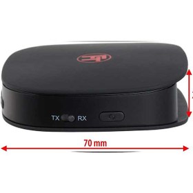 تصویر فرستنده و گیرنده صدا بلوتوث قابل حمل شارژی نسل 5 بدون تاخیر FeinTech Bluetooth 5.0 audio transmitter receiver aptX HD low latency Toslink SPDIF 