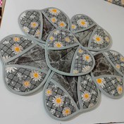 تصویر دستگیره طرح قلب با پارچه نخ پنبه، درصد بالا مقاوم در برابر حرارت با نوارراریب کتان 