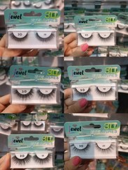 تصویر مژه مصنوعی جفتی سه بعدی 3D یکسره مدل GE-1512 جول Jewel 3D pair of eyelashes . GE-1512 code - Jewel