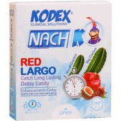 تصویر کاندوم کدکس مدل رد لارگو بسته ۳ عددی با رایحه انار 