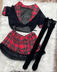 تصویر کاستوم دانش آموزی جلو بنددار Student costume with front strap