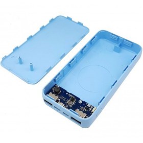 تصویر کیس پاوربانک با دو ورودی MICRO - TYPE-C و دو خروجی USB به همراه برد 4 باتری 