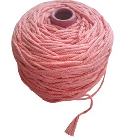 تصویر نخ مکرومه صورتی۴میل صورتی سرخابی250گرمی