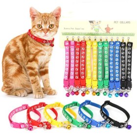 تصویر قلاده گردنی گربه و توله سگ نژاد کوچک با طرح رده پنجه Cat Dog Collar with Bell Claw Shape