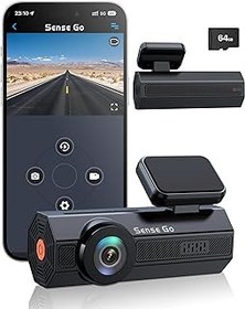 تصویر Sense Go Go Sensego 2K WiFi 1440p Dash Cam Front Smart QHD Dash دوربین با کارت 64 گرم SD برای اتومبیل ، مینی داشکام 170 ضبط کننده رانندگی اتومبیل با زاویه دید گسترده با برنامه ، تشخیص حرکت ، دید شب ، سیاه Sense Go SENSEGO 2K WiFi 1440P Dash Cam Front Smart QHD Dash Camera with 64G SD Card for Cars, Mini Dashcam 170 Wide Angle Car Driving Recorder with APP, Motion Detection, Night Vision, Black