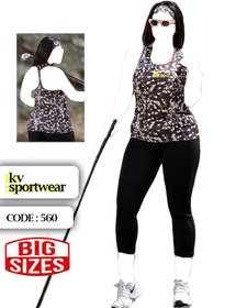 تصویر تاپ شلوارک بیگ سایز ورزشی زنانه Nike کد 0010 Nike womens big size sports shorts top set code 0010