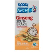 تصویر کاندوم تاخیری جینسینگ کدکس مدل Ginseng بسته 12 عددی Kodex Ginseng Condoms 12PSC