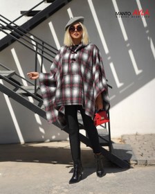 تصویر شنل چهارخونه زرشکی 