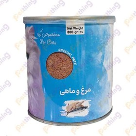 تصویر کنسرو پته ای گربه وکسی طعم مرغ و ماهی 800 گرمی VEXI cat With chicken & fish 800 g