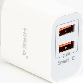 تصویر شارژر دیواری هیسکا مدل H-107 به همراه کابل MicroUSB 