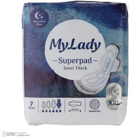 تصویر نوار بهداشتی مای لیدی مکسی مدل سوپر پد خیلی خیلی بزرگ بسته 7 عددی My Lady Sanitary Napkin Maxi Thick XXLarge 7pcs