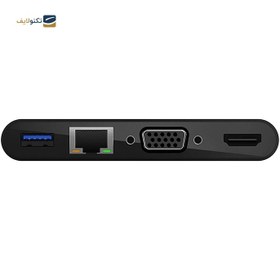 تصویر هاب USB-C بلکین 4 پورت مدل AVC005btBK Belkin AVC005btBK USB-C Hub 4-in-1 Multimedia Adapter