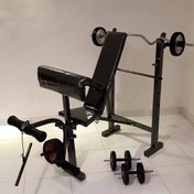 تصویر دستگاه بدنسازی ۱۲ کاره پک کامل همراه ست وزنه 