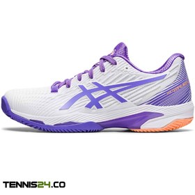 تصویر کفش تنیس زنانه اسیکس Asics Solution Speed FF 2 Clay- سفید/ بنفش 