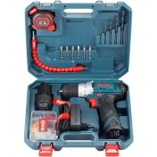 تصویر کیت دریل شارژی 12 ولت دو باتری 19 پارچه رونیکس مدل RS-8613 CORDLESS DRILL SET RS-8613