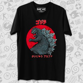 تصویر تیشرت Godzilla طرح Red Japanese Logo 