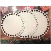 تصویر کفی چوبی تریکو بافی طرح دایره 