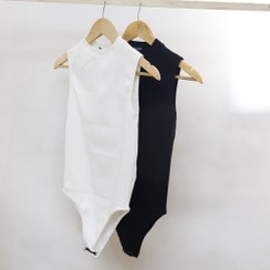 تصویر بادی زنانه کبریتی حلقه ای ساده یقه ایستاده کرم 