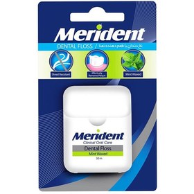 تصویر نخ دندان نعنایی نواری نازک مریدنت 50 متر Merident Dental Floss Mint Waxed 50 m