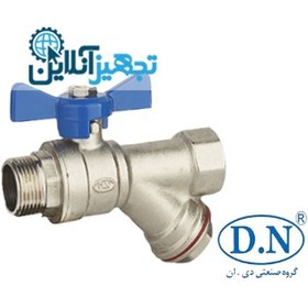 تصویر شیر گازی یکسر رو پیچ صافی دار برنجی (سنگین) DN-11Y1MF سایز 1/2 اینچ دی ان 