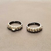 تصویر انگشتر زنانه حلقه و پشت حلقه طرح نگین باگتی مدل RING2252 