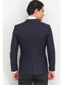 تصویر کت Jacket کت تک مردانه با فیت باریک و بافت دار، آبی تیره برند selected Men Slim Fit Textured Suit Jacket, Navy Blue