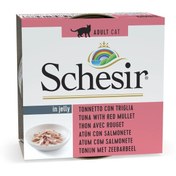 تصویر کنسرو گربه شسیر طعم تن و شاهماهی قرمز 85 گرم Schesir Tuna & Red Mullet 85g