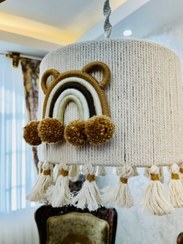 تصویر لوستر اتاق خواب بچگانه طنابی طرح رنگین‌کمان قطر ۳۵ - کرم / رنگین کمان kids room rope lamp