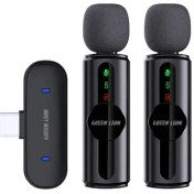 تصویر میکروفون یقه‌ای بی‌سیم گرین لاین مدل GM-76X با حذف نویز ۳ سطحی 