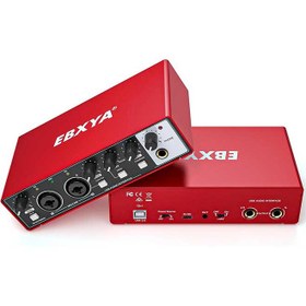 تصویر کارت صدای EBXYA USB با ورودی های EBXYA 24-Bit/192 kHz USB Soundcard Interface USB Audio Interface MIC/XLR/Line 