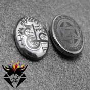 تصویر نگین حدید نقره ای عین علی و ستاره سلیمان کد N2129 