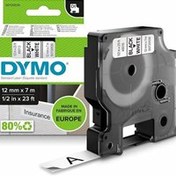 تصویر لیبل دایمو مشکی روی سفید Dymo 45013 